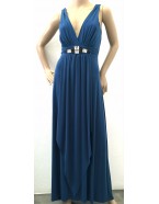 Miss Me - Soft Knit Maxi Dress with Diamontee Trim