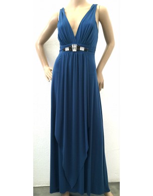 Miss Me - Soft Knit Maxi Dress with Diamontee Trim