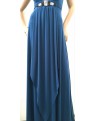 Miss Me - Soft Knit Maxi Dress with Diamontee Trim