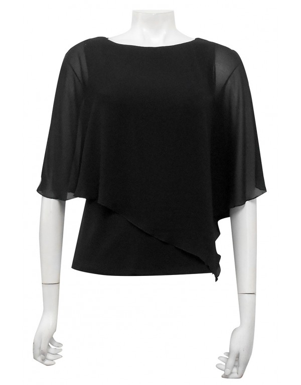 black chiffon overlay top