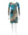 Four Girlz - Maryann print dress with 3/4 sleeves and lace.