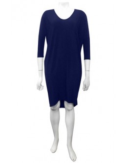 Four Girlz - Lola 3/4 sleeve Navy drape dress with pockets.