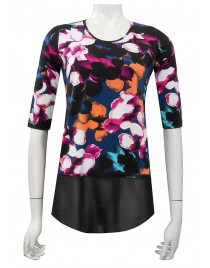 Four Girlz 10337 - Chrissy 3/4 sleeve top with contrast chiffon hem.