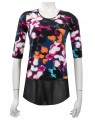 Four Girlz 10337 - Chrissy 3/4 sleeve top with contrast chiffon hem.