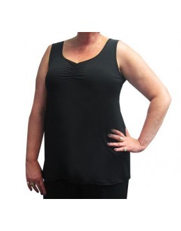 Room To Move 596 - Soft knit a-line singlet with ruched front 