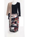 Four Girlz - Chloe printed skirt with front split.