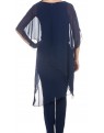 Sister Sister 10885 - Tilly soft knit jumpsuit with chiffon overlay.