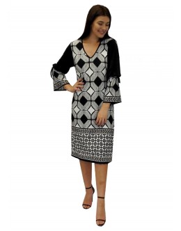 Four Girlz 11466 - Cheryl border print dress