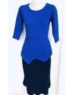 Four Girlz 10516 - Jayda 3/4 Sleeve peaked front peplum top.