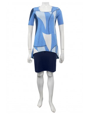 Sister Sister - Ursula 2 in 1 Overlay printed dress with short sleeves