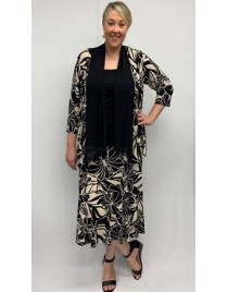 Room To Move - Printed knit cardigan with chiffon front