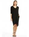 Four Girlz - Lola 3/4 sleeve drape dress with pockets.