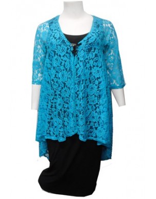 Room To Move 2414 - Ruth Aqua lace jacket.