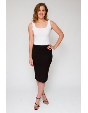 Sister Sister - Ponti knee length skirt with back splits