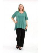 Room To Move - Dark Mint Softknit Top Peaked side