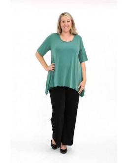 Room To Move - Dark Mint Softknit Top Peaked side