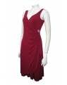 MISS ME - Jersey Wrap Dress with Diamontee Broach