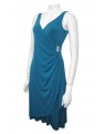 MISS ME - Jersey Wrap Dress with Diamontee Broach