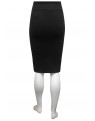 Miss Me - Leatherette and ponti skirt with front side split.