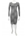 Four Girlz - Mary cut out ponti dress with long sleeves.