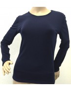  Wet Seal - Navy High Scoop Neckline top with long sleeves