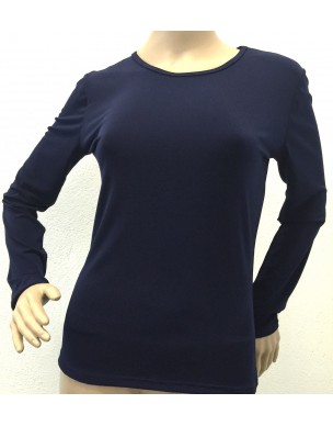  Wet Seal - Navy High Scoop Neckline top with long sleeves