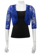 Miss Me - Lace Cropped shrug with satin binds